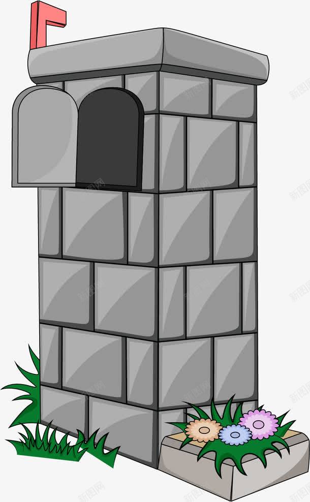 手绘石砖邮箱png免抠素材_88icon https://88icon.com 建筑 手绘 石砖邮箱