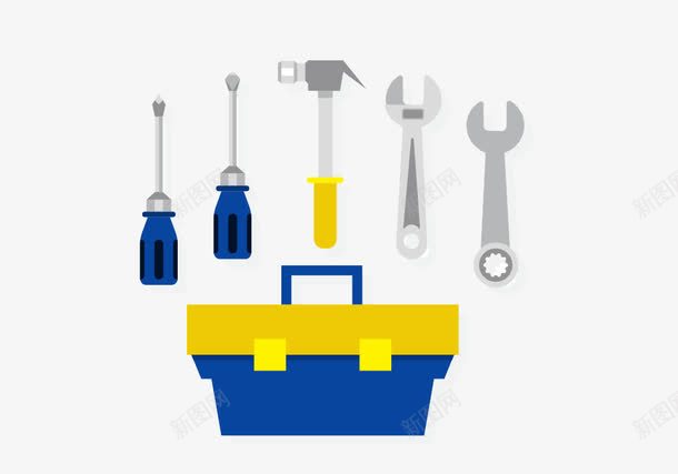 工具箱png免抠素材_88icon https://88icon.com 工具箱 扳手 矢量扳手 钉锤
