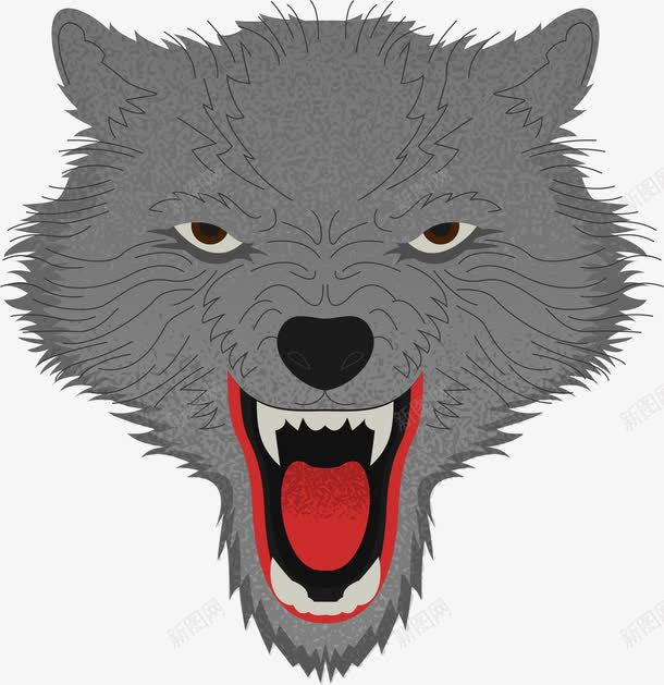 张开血盆大口png免抠素材_88icon https://88icon.com 凶狠 咬人 狼头 血盆大口