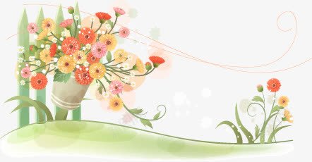 竹篮花朵矢量图ai免抠素材_88icon https://88icon.com 竹篮 花丛 花朵 矢量图