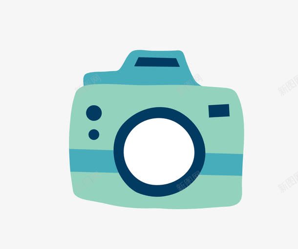 卡通单反png免抠素材_88icon https://88icon.com 单反 卡通 拍照 浅蓝色 相机 简约