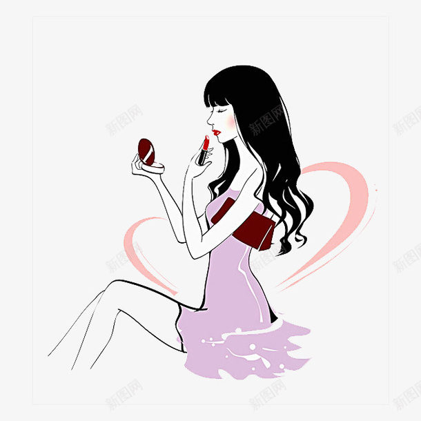 化妆的女人png免抠素材_88icon https://88icon.com png图形 png装饰 化妆 卡通 女人 装饰