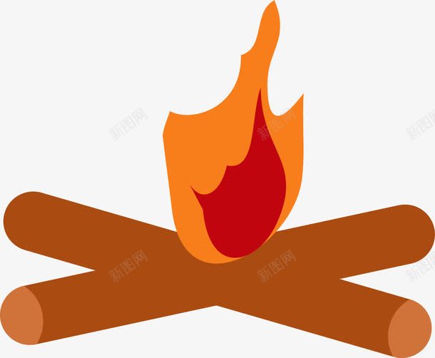 卡通篝火png免抠素材_88icon https://88icon.com 卡通 火 褐色