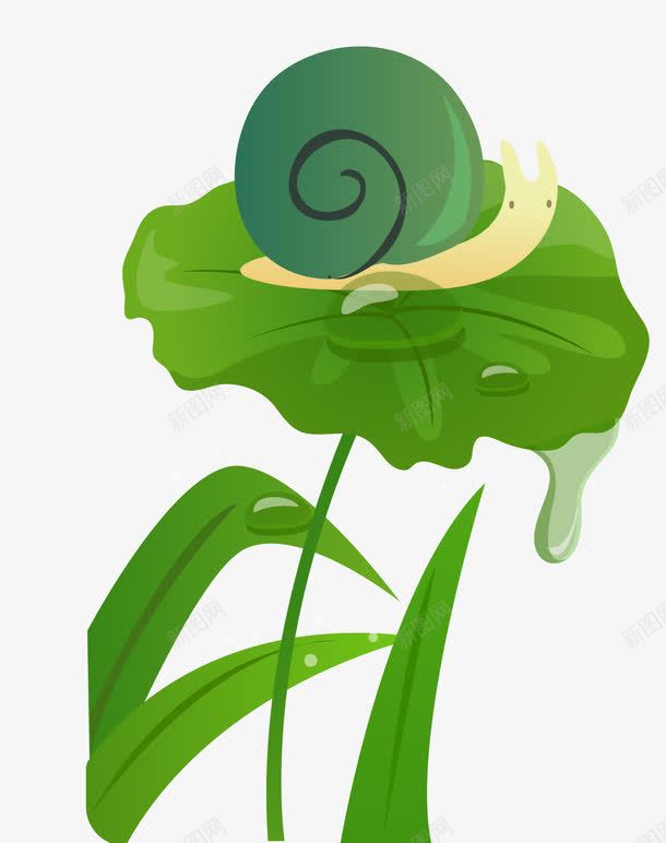 绿色叶子蜗牛矢量图eps免抠素材_88icon https://88icon.com 叶子 春天 矢量素材 绿色 蜗牛 矢量图