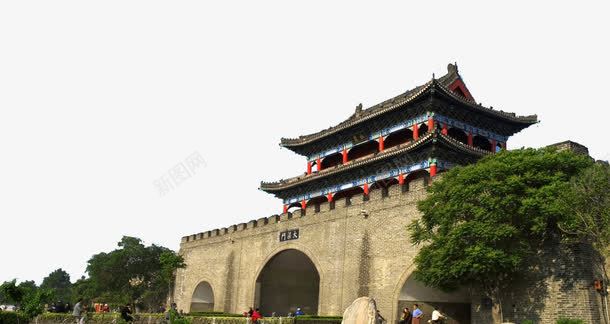 开封城大门png免抠素材_88icon https://88icon.com 两个小门 城墙 大门口 开封 树