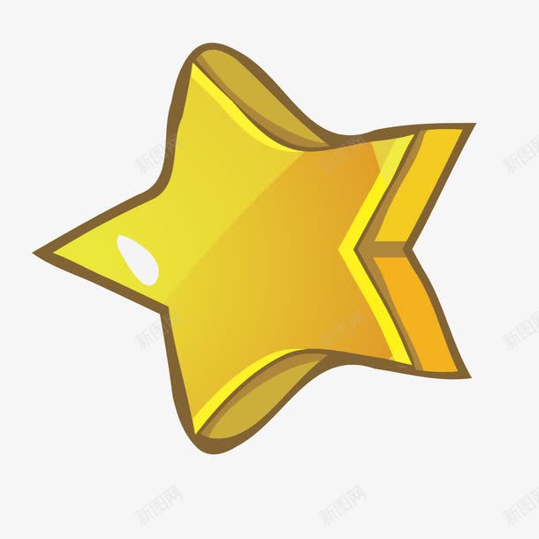 黄色立体五角星png免抠素材_88icon https://88icon.com 五角星 立体 黄色 黄色立体