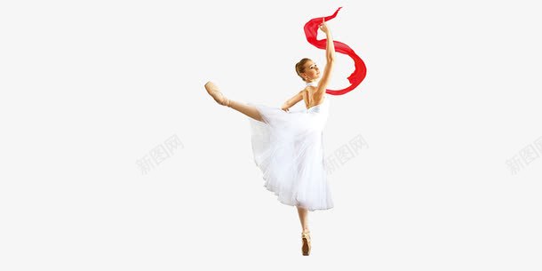舞者psd免抠素材_88icon https://88icon.com 天鹅舞 红绸带 舞者 跳舞