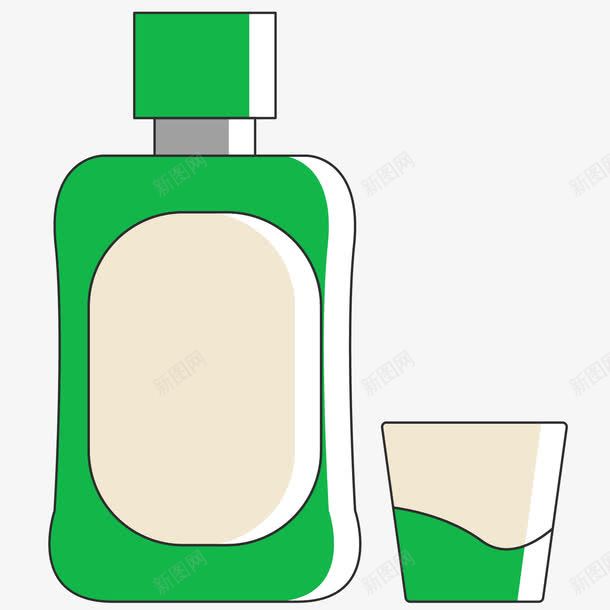 绿色漱口杯漱口水png免抠素材_88icon https://88icon.com 卫生 口腔 漱口杯 漱口水 绿色