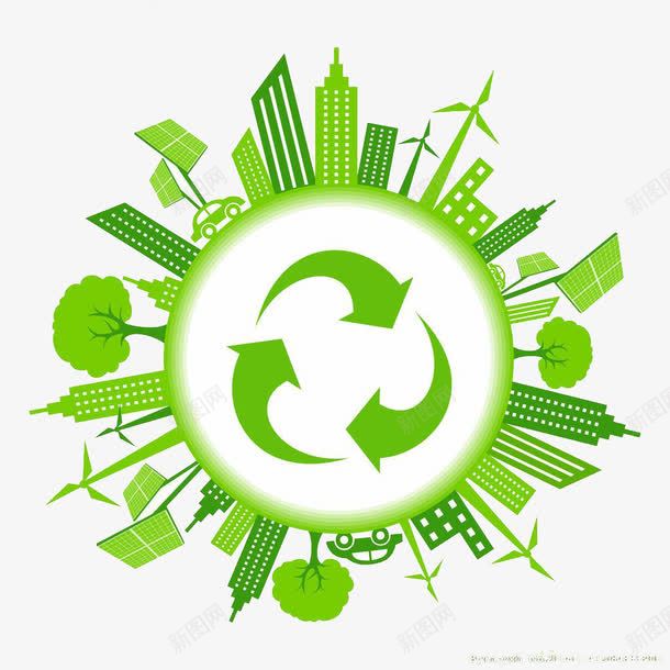 绿色环保png免抠素材_88icon https://88icon.com 地球 地球一小时 城市 循环 环保