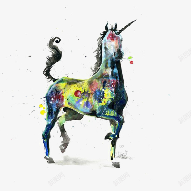 水彩骏马png免抠素材_88icon https://88icon.com 动物 彩色骏马 手绘骏马 水彩骏马 马匹 骏马