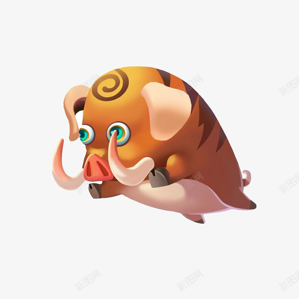 立体效果手绘山猪png免抠素材_88icon https://88icon.com 卡通 山猪 手绘 棕色 猪鼻子 立体效果