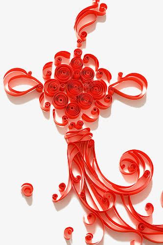 红色线中国结png免抠素材_88icon https://88icon.com 中国结 传统 幸运结 红色线