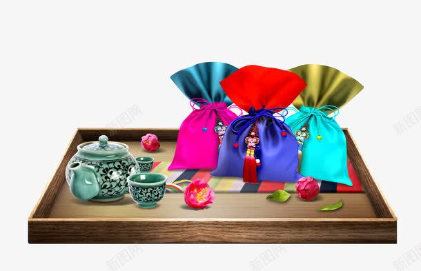 托盘里的茶具和荷包png免抠素材_88icon https://88icon.com 托盘里的茶具 托盘里的茶具和荷包 托盘里的荷包 茶具 荷包
