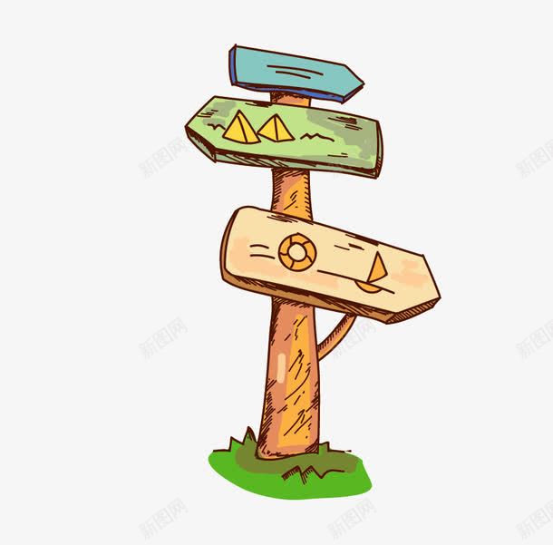 手绘卡通指示牌png免抠素材_88icon https://88icon.com 卡通 手绘 指示牌