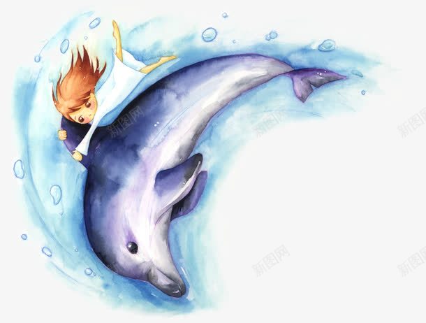 手绘蓝色梦幻鲸鱼女孩png免抠素材_88icon https://88icon.com 女孩 梦幻 蓝色 鲸鱼
