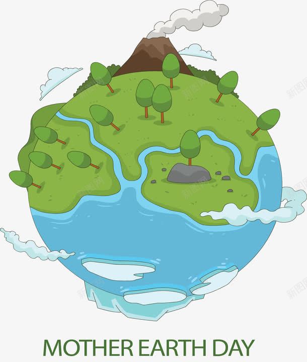 山川河流地球日海报png免抠素材_88icon https://88icon.com 地球 地球日 山川河流 矢量png