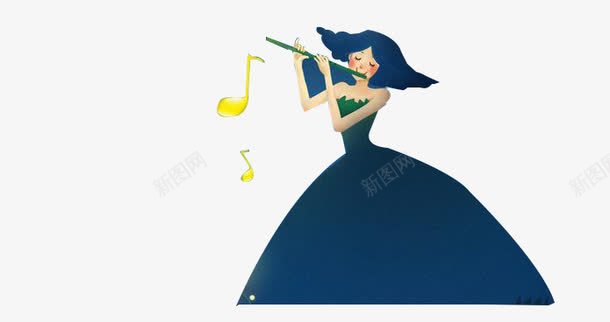 手绘吹笛女孩png免抠素材_88icon https://88icon.com 吹笛女孩设计 手绘插画元素 手绘装饰素材 插画海报素材 海报装饰素材