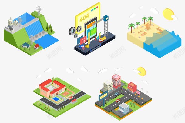 彩色卡通房子png免抠素材_88icon https://88icon.com 信息图表 卡通房子 商务金融 建筑背景 建筑设计 房子设计 现代商务 矢量房子