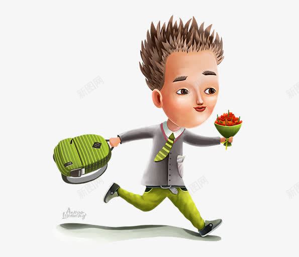 卡通学生拿着书包png免抠素材_88icon https://88icon.com 书包 卡通 学生 拿着