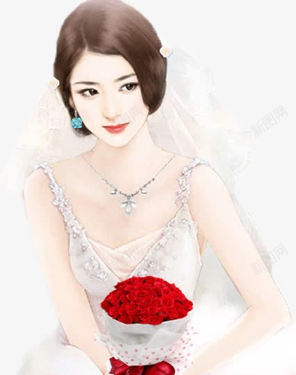 美丽的新娘手绘png免抠素材_88icon https://88icon.com 新娘 美丽