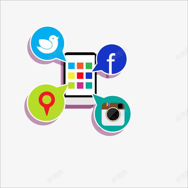 扁平化手机信息矢量图ai免抠素材_88icon https://88icon.com PPT元素 扁平 扁平化 矢量图