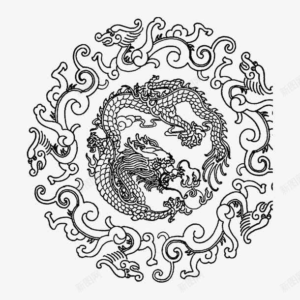 中国风龙花纹png免抠素材_88icon https://88icon.com 中国风 腾龙 龙底纹 龙花纹