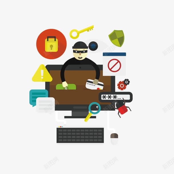 电脑和人png免抠素材_88icon https://88icon.com ppt素材 人 扁平化 放大镜 电脑 钥匙