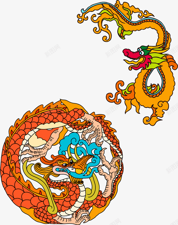 金龙中国风中国龙矢量图ai免抠素材_88icon https://88icon.com 国风 矢量素材 素材 素材中国 金龙 矢量图