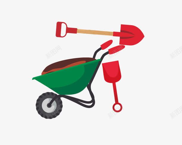 卡通推土车铁锨铲子png免抠素材_88icon https://88icon.com 卡通 推土车 铁锨 铲子