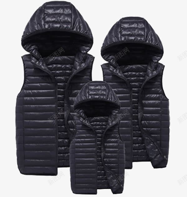 轻薄羽绒棉马甲亲子装png免抠素材_88icon https://88icon.com 不闷热 产品实物 易脱落 黑色