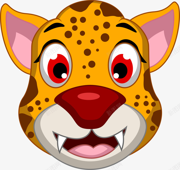 黄色卡通豹子png免抠素材_88icon https://88icon.com 动物园 动物头像 卡通动物 卡通花豹 简约动物 装饰图案 黄色豹子