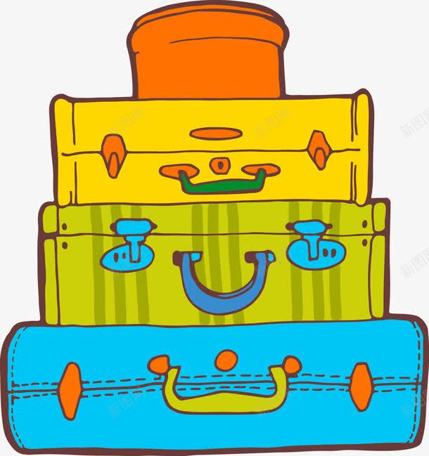 卡通手绘旅行箱png免抠素材_88icon https://88icon.com 卡通 手绘 旅行箱 箱子