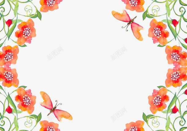 水彩花朵背景png免抠素材_88icon https://88icon.com 水彩 背景 花朵 边框素材