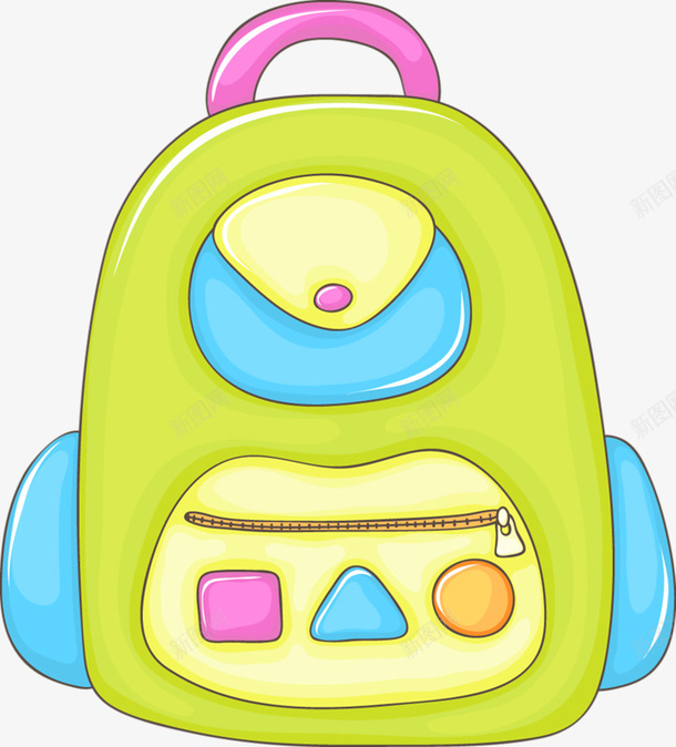 卡通书包png免抠素材_88icon https://88icon.com 书包 卡通 学生 粉色 绿色