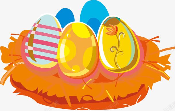 手绘桔色鸟巢彩蛋图案png免抠素材_88icon https://88icon.com 图案 彩蛋 手绘 桔色 鸟巢