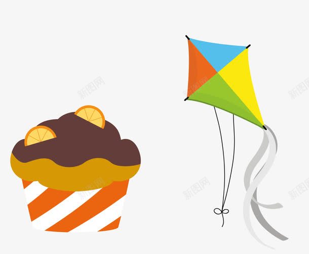 扁平化风筝和冰激凌矢量图eps免抠素材_88icon https://88icon.com 冰激凌 扁平化 风筝 矢量图