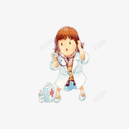 看病的小女孩png免抠素材_88icon https://88icon.com PNG 医生 医药箱 小女孩