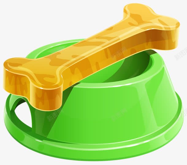 骨头狗粮png免抠素材_88icon https://88icon.com 狗盆 狗粮 狗骨头 绿色 骨头