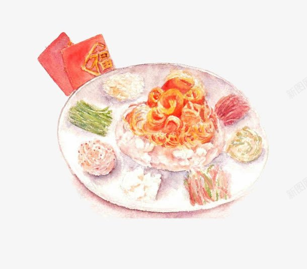 彩铅食物大拼盘png免抠素材_88icon https://88icon.com 小菜 拼盘 萝卜 食物