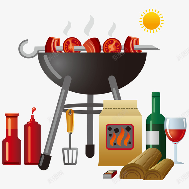 烤肉工具矢量图eps免抠素材_88icon https://88icon.com 厨房工具 工具 烤肉 烤肉工具 矢量工具 矢量图