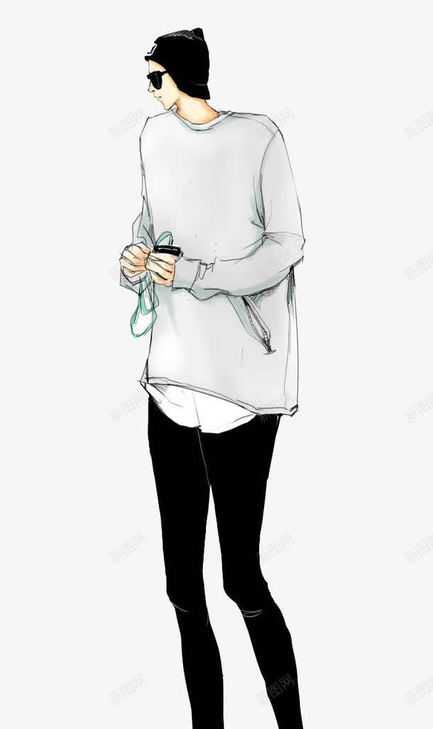 休闲秋装男式时装稿png免抠素材_88icon https://88icon.com 帅气男孩插画 时装男孩插画 秋装设计稿