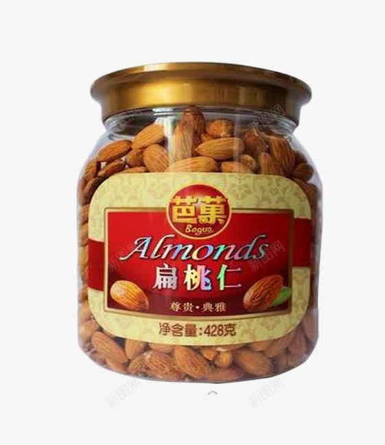 瓶装扁桃仁片png免抠素材_88icon https://88icon.com 健康食品 小零食图片 巴坦杏 扁桃仁 美味的