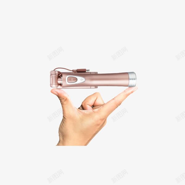迷你补光蓝牙自拍杆玫瑰金png免抠素材_88icon https://88icon.com 产品实物 拍照神器 自拍杆