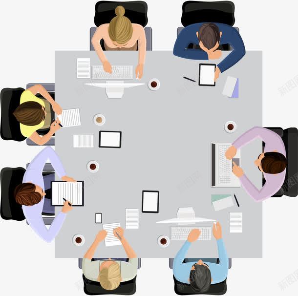 方桌会议png免抠素材_88icon https://88icon.com 办公室 商业 商务 装饰