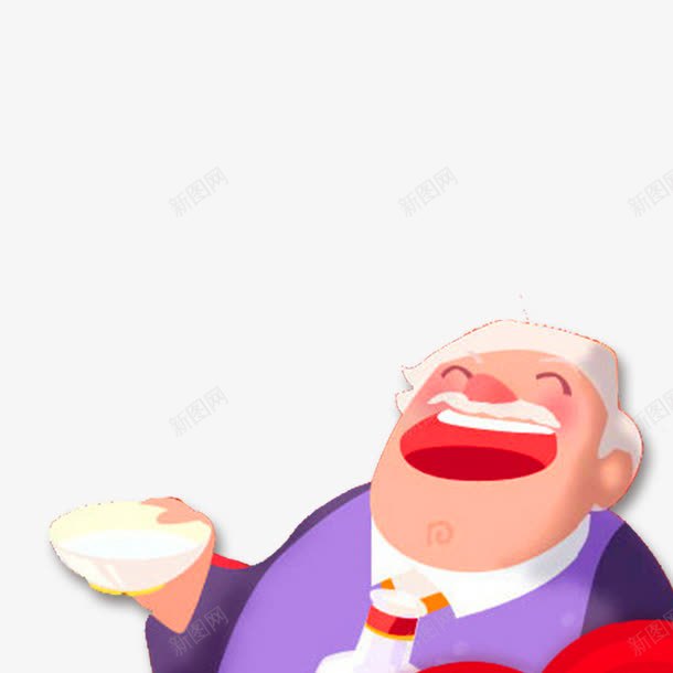 端着碗的卡通老爷爷png免抠素材_88icon https://88icon.com 卡通 开怀大笑 爷爷 饭碗