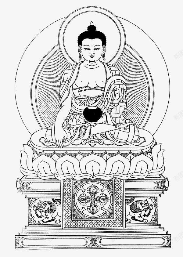 传统风格白描释迦牟尼佛坐像画像png免抠素材_88icon https://88icon.com 佛教 佛祖 如来 宗教 画像 白描 释迦手绘 释迦牟尼 释迦牟尼佛