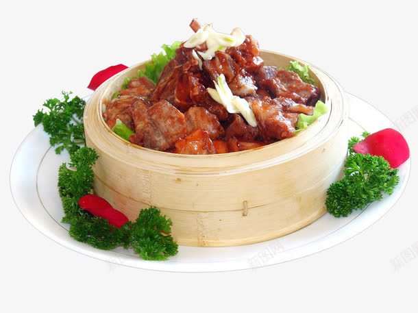 笼蒸红烧排骨png免抠素材_88icon https://88icon.com 排骨 笼蒸 红烧 美食