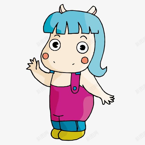 河马穿着背带裤河马png免抠素材_88icon https://88icon.com 动物 卡通 手绘 紫色