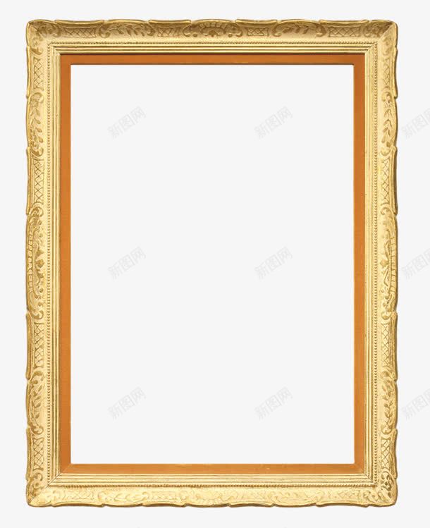 手绘花纹复古黄色边框png免抠素材_88icon https://88icon.com 复古 大气 花纹边框 边框复古 黄色
