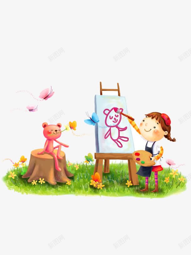 春日专心绘画卡通女孩png免抠素材_88icon https://88icon.com 专心 卡通 女孩 春日 绘画